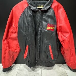 Jump Brand Spider Man Marvel Comics Leather Bomber style Jacket
